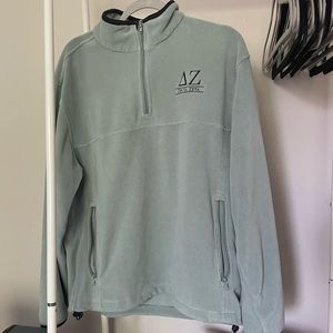 DZ Delta Zeta Quarter Zip Light Green Medium